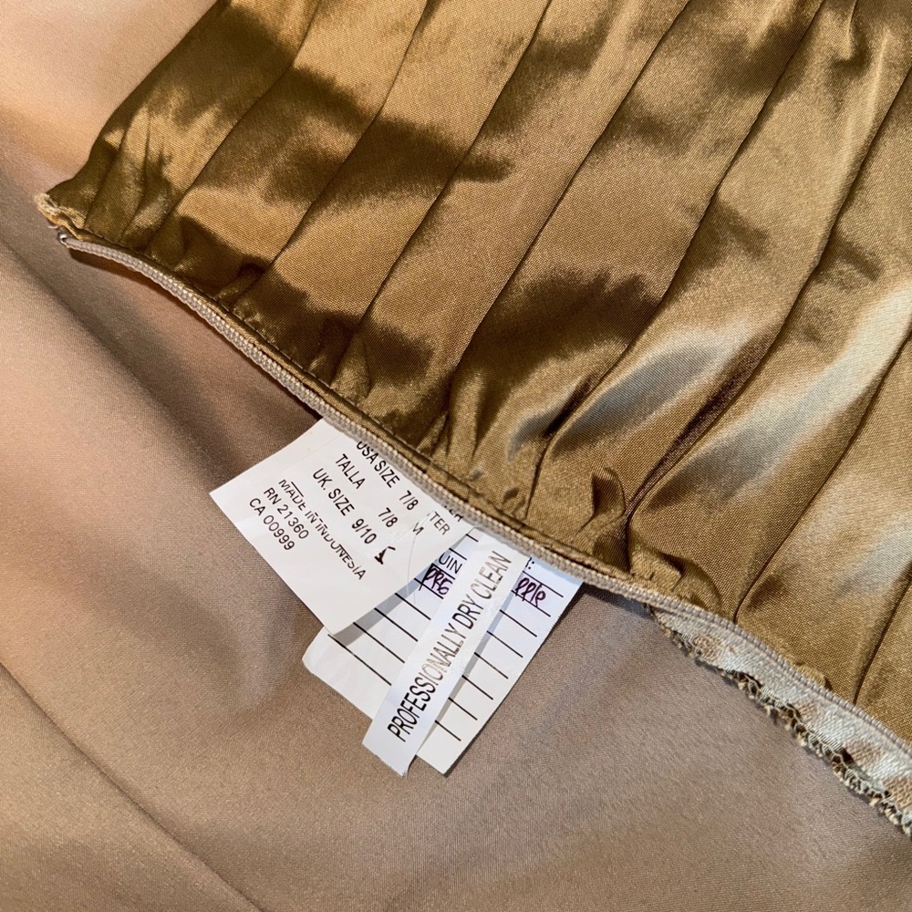 Strapless Gold Ruched Bodycon Dress - Picture 12 of 12